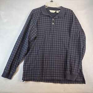Eddie Bauer Men's Large, 100% Cotton Shirt, Longsleeve, Dark Blue,3 Button Shirt
